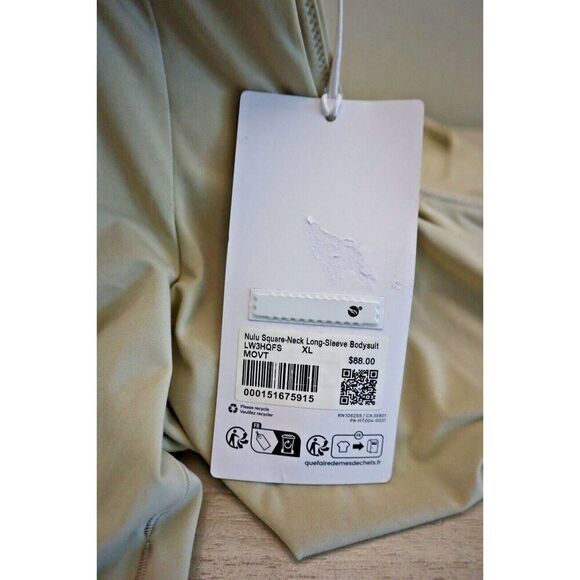 Lululemon Women's Sz XL Mojave Tan Wundermost Nulu Square-Neck L/S Bodysuit - Picture 6 of 9